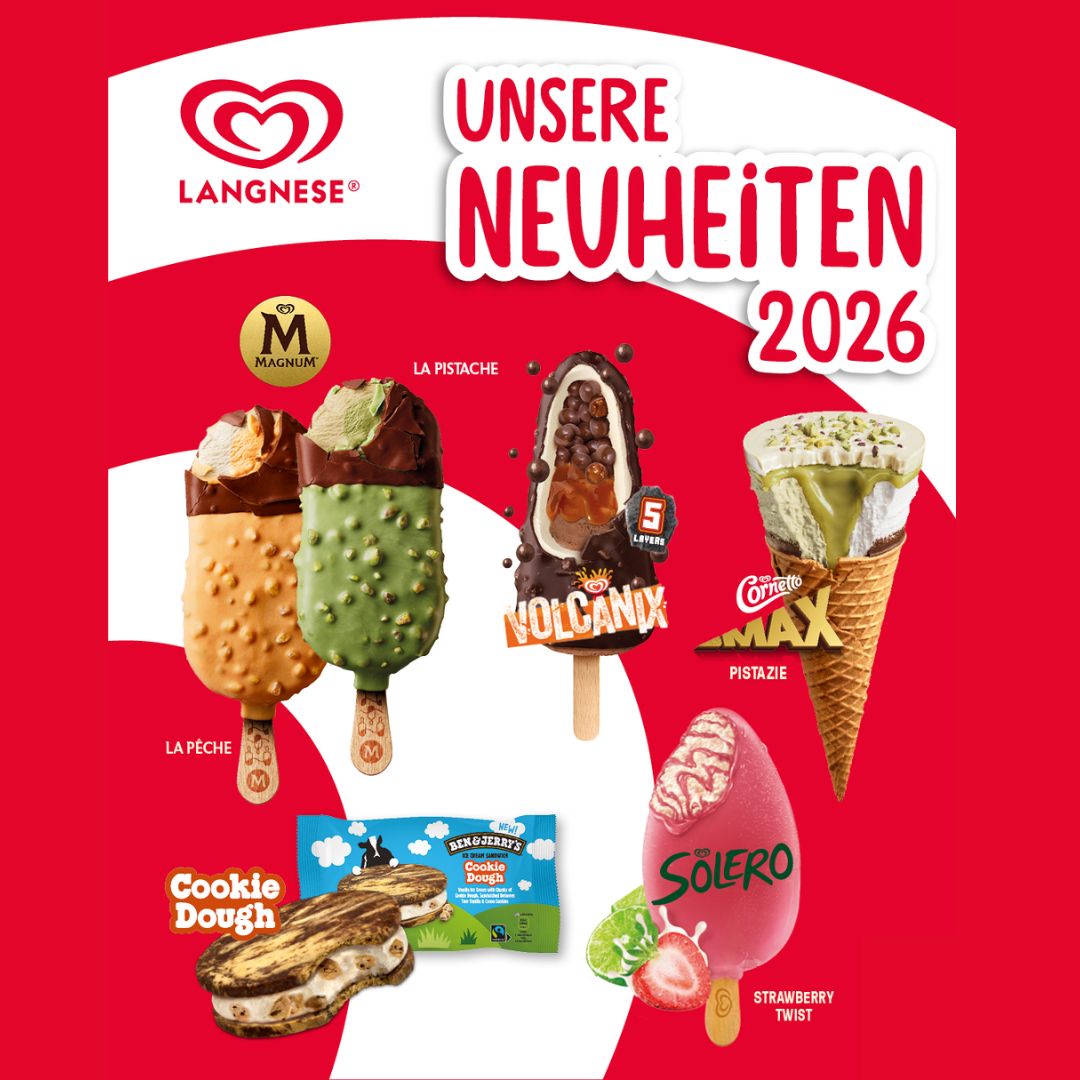 Poster von Langnese 
Eiscreme mit Text