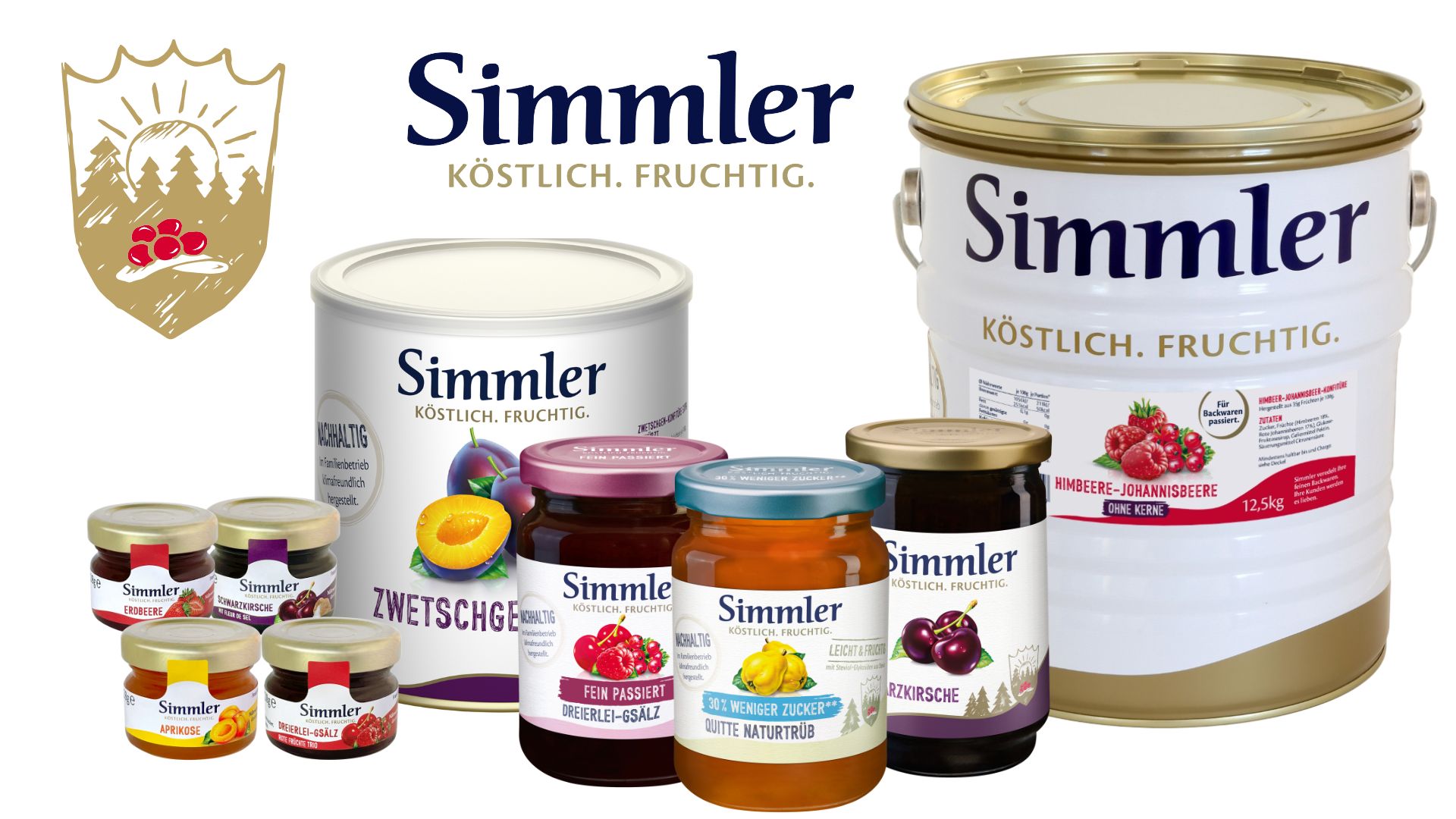 Simmler- regionaler partner von Steidinger Eine Gruppe von Marmeladengläsern