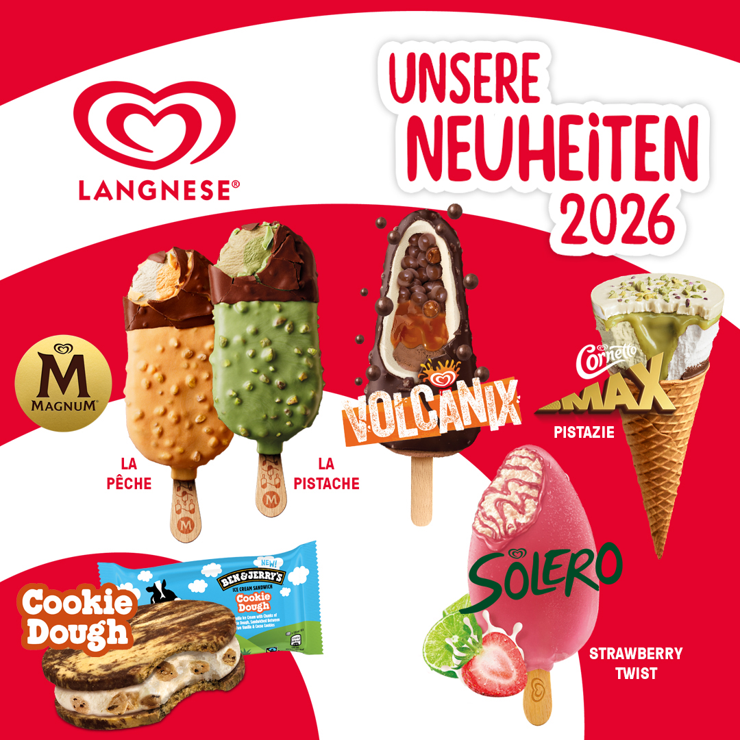 Poster von Langnese 
Eiscreme mit Text
