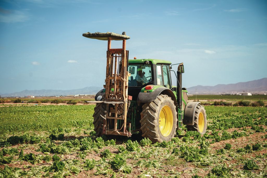 Traktor in einem Feld