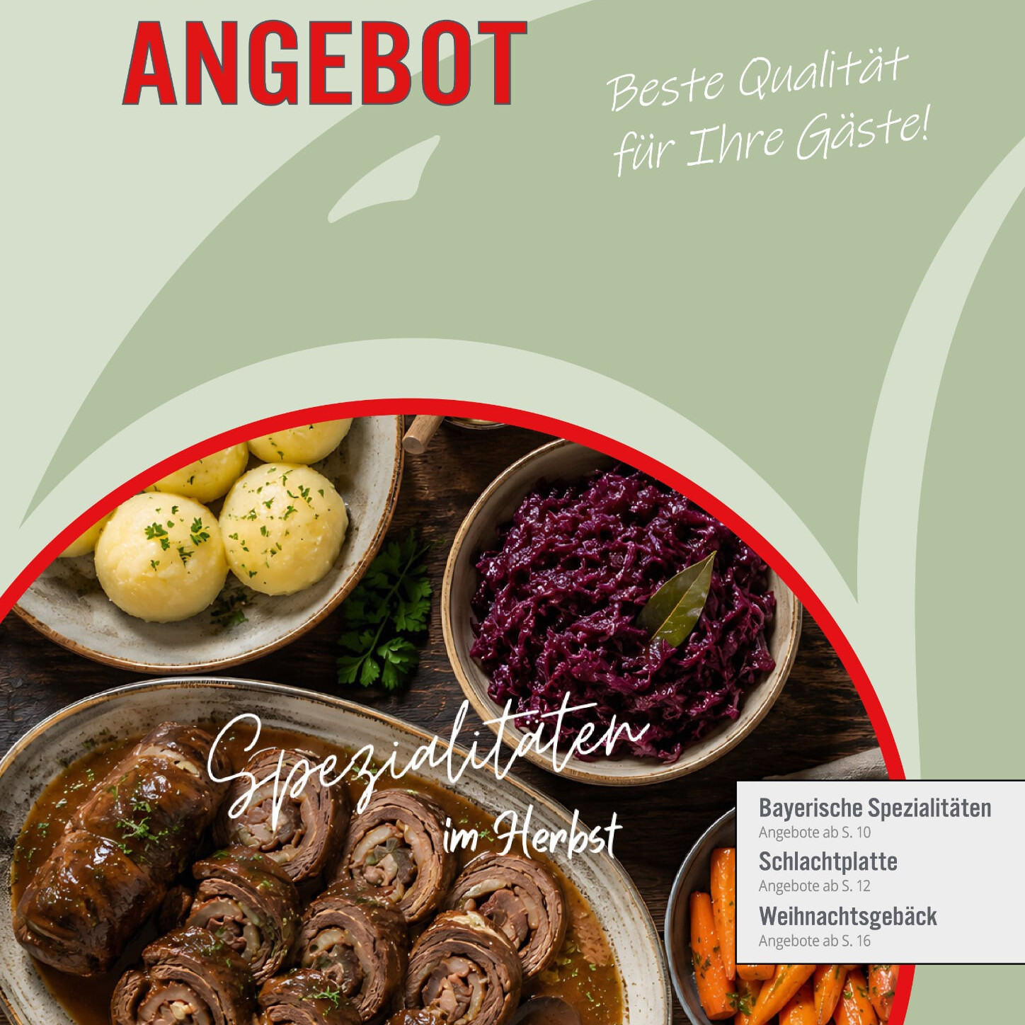 Monatsangebote von Steidinger 2026-10 Poster mit Essen in Schalen